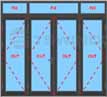 cửa đi 4 cánh mở quay TSWindow
