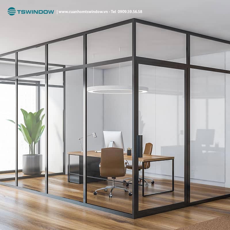 Vách ngăn nhôm kính tối ưu không gian