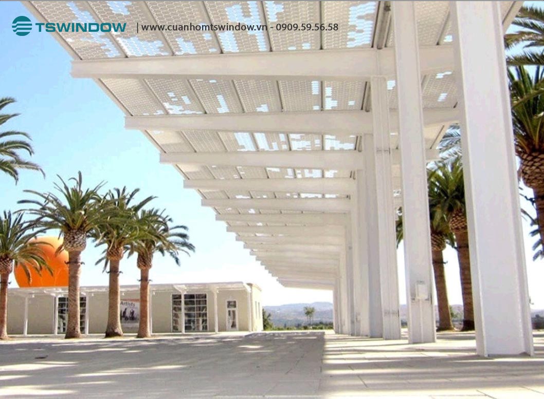 Mái đón chắn nắng bằng tấm nhôm CNC